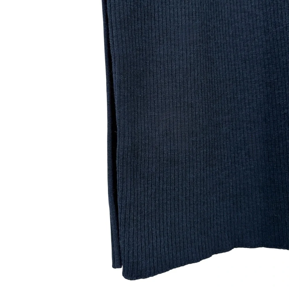 NWT Studio Nicholson Vico Navy Blue Roll High Neck Wool Rib Knit Midi Dress sz 1 - Picture 7 of 12